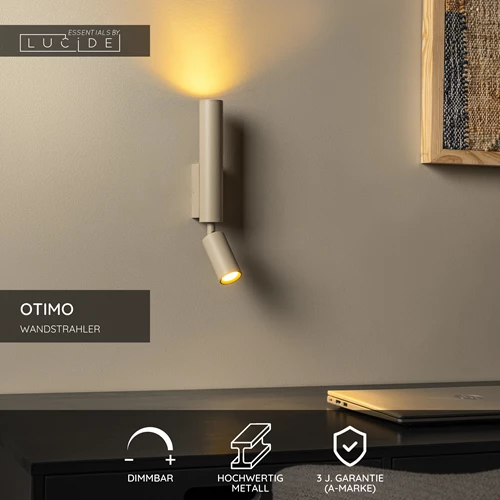 Lucide OTIMO - Wandstrahler / Wandleuchte - 2xGU10 - Taupe | Essential - USP